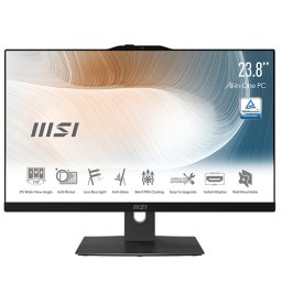 MSI Modern AM242 11M-860EU, AiO, i5-1135G7 2.4GHz, 23.8" IPS (1920x1080 FHD) AG, Built-in Webcam, RAM 8GB (up to 64GB), 512GB SSD M.2 PCIE, 1x 2.5” Storage Rapid Upgrade Design, WiFi, BT 5.1, Windows 11 Home, Heigh adj. 130 mm, 6.16 kg, VESA Mountable