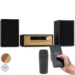 Auna Berklee, HiFi стерео система, Bluetooth, стерео високоговорители, UWK, MP3, USB, Line-In (VB8-BerkleeStereo BK)