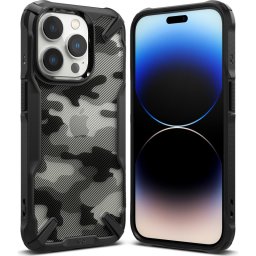 Силиконов калъф кейс Ringke FUSION X, За iPhone 14 Pro, черен camo