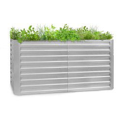 Blumfeldt Blum High Grow Straight, повдигнато цветно легло, 200x90x100 cм, 1800l, стомана (GDMB4-High-200*90-SI)