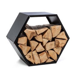 Blumfeldt Hexawood Black, поставка за дърво, шестоъгълна форма, 50,2 × 58 × 32 cm (GDI11-Hexawood-BK)