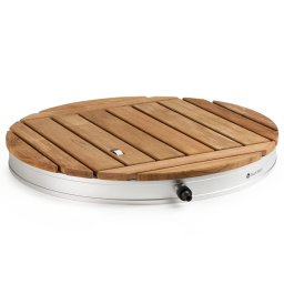 Blumfeldt Sumatra Teak Round, градински душ алуминий, тиково дърво, дръжки (BES14-CoolBr-RD-SI)