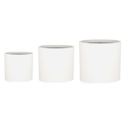 Blumfeldt Gendt, саксия, горна саксия, комплект от 3 броя, размери S/ M/ L, фибростъклен материал, интериор / екстериор (PP-ROUND-MW-FAM)