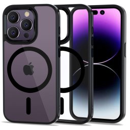 Силиконов калъф Tech-protect Magmat MagSafe iPhone, за Iphone 14 Pro Max, Black/clear
