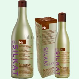 Bes Шампоан за сухи, обезцветени и увредени коси 300/1000 мл. Silkat N1 Nourishing Nutritivo Shampoo