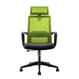 Директорски стол RFG Smart HB, дамаска и меш, черна седалка, зелена облегалка