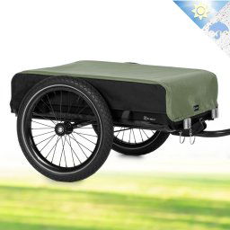 KLARFIT Companion, товарно ремарке, 40kg / 50 литра, ремарке за велосипед, ръчно ремарке, черен (BCT1-Companion-Olive)