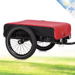 KLARFIT Companion, товарно ремарке, 40kg / 50 литра, ремарке за велосипед, ръчно ремарке, черен (BCT1-Companion-Red)