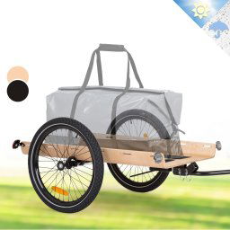 KLARFIT Companion Travel L, товарно ремарке, L, 40 кг, велосипедно ремарке, ръчна количка, 16 (BCT1-CompanionT-Wood)