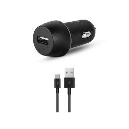 Зарядно устройство SmartCharger In-Car Charger 2.1A + Type-C Cable, Black