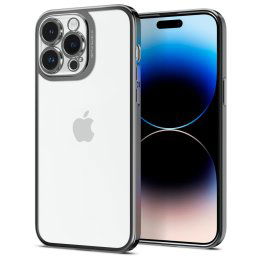 Гръб Spigen Optik Crystal за iPhone 14 Pro - Порзрачен с сребриста рамка