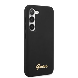 Калъф Guess Liquid Silicone Metal Logo Case за Samsung Galaxy S23 - Черен