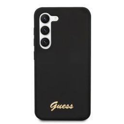 Гръб Guess Liquid Silicone Metal Logo Case за Samsung Galaxy S23 Plus - Черен