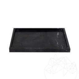Правоъгълен поднос от черен мрамор Неро, 30 x 20 x 2.5 см
