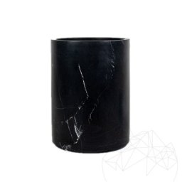 Малко кошче за отпадъци от черен мрамор Неро, 26.5 x 20 см