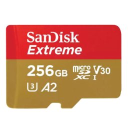 SanDisk Extreme micro SDXC 256GB + SD Adapter 190MB/s A2 C10 V30 UHS-I U3