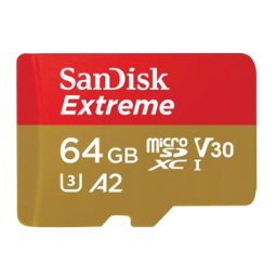 SanDisk Extreme micro SDXC 64GB + SD Adapter 190MB/s A2 C10 V30 UHS-I U3