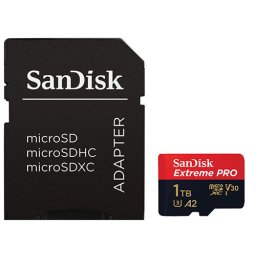 SanDisk Extreme PRO microSDXC 1TB + SD Adapter 140MB/s A2 C10 V30 UHS-I U3