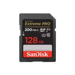 SanDisk Extreme PRO 128GB SDXC, UHS-I, Class 10, U3, V30, 200MB/s