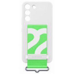 Оригинален калъф Samsung Silicone Cover with Strap за Galaxy S22 - Бял, EF-GS901TWE