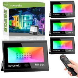 LED RGB Многоцветен Прожектор с Дистанционно Novostella 25W - 4бр Комплект