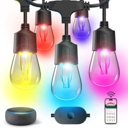 WiFi LED Светеща Гирлянда за Открито RGB+Бяло 15м/30м