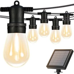 LED Соларна Гирлянда Водоустойчива Топло Бяла Светлина 7.5м/9м/15м/20м