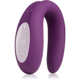 Satisfyer Double Joy вибратор за двойки Purple 9 см