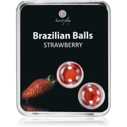 Secret play Brazilian 2 Balls Set олио за тяло Strawberry 8 гр.
