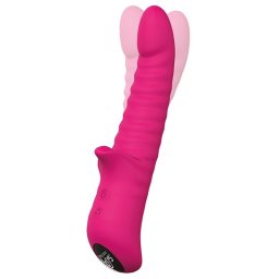 Dream Toys Honey Bear вибратор със стимулиране на клитора Magenta 21,2 см