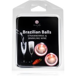 Secret play Brazilian 2 Balls Set олио за тяло Strawberry and Sparkling Wine 8 гр.
