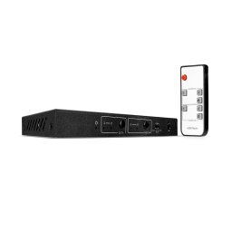 Видео превключвател Lindy 38302, от 2x HDMI(ж) към 2x HDMI(ж)/Toslink(ж)/AUX(ж), 4096x2160@60Hz, HDR поддръжка, черен