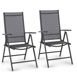Blumfeldt London Lite, комплект от 2 сгъваеми стола, 56,5 x 107 x 68 см, ComfortMesh, алуминий (GDMB8-Almeria-1)
