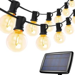 Външни Соларни Лампи Гирлянда 10.5м с 30бр LED Нечупливи Крушки
