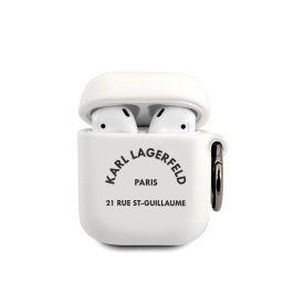 Калъф Karl Lagerfeld Rue St Guillaume Silicone Case за AirPods 1/2 - Бял