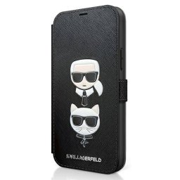 Кейс тип тефтер KARL LAGERFELD за iPhone 12 /12 Pro 6.1 Saffiano Karl & Choupette, черен
