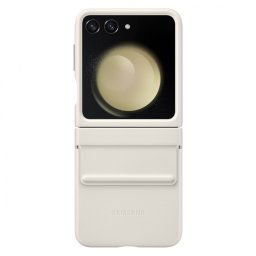 Оригинален гръб Samsung Leather Cover за Galaxy Z Flip 5 - Cream, EF-VF731PUE