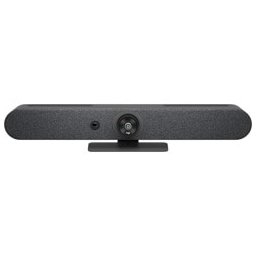 Конферентна камера Logitech Rally Bar Mini Graphite (960-001339), 3x говорителя, 4K, 6 вградени микрофона, управляема (PTZ), LAN, Wi-Fi, HDMI, USB, черна