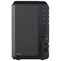 Мрежови диск (NAS) Synology DS223, четириядрен Realtek RTD1619B 1.7GHz, 2GB DDR4, 2x 3.5"/2.5", 1x 1GbE LAN, 3x USB 3.0