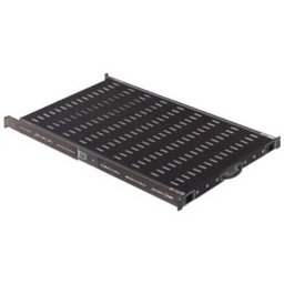 19" рафт MIRSAN MR.SRH100.01 за сървърен шкаф - 482 x 740 x 45 мм, D=1000 мм, подвижен, вентилиран, 4-точков монтаж, 50 кг товар, черен, Heavy Duty
