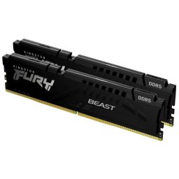 Памет 32GB (2x 16GB) DDR5 5600MT/s, Kingston Fury Beast Black, KF556C40BBK2-32, 1.25V