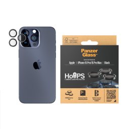 Стъклен протектор за камера PanzerGlass PicturePerfect Rings за Apple iPhone 15 Pro/15 Pro Max - Черен