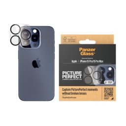 Стъклен протектор за камера PanzerGlass PicturePerfect Plate за Apple iPhone 15 Pro/15 Pro Max -Черен