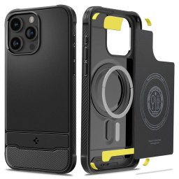 Гръб Spigen Rugged Armor MagSafe за iPhone 15 Pro Max - Черен
