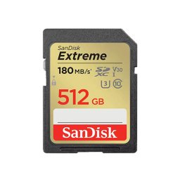 SanDisk Extreme 512GB SDXC, UHS-I, Class 10, U3, V30, 180MB/s