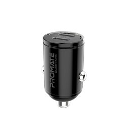 Зарядно за кола 12V ProMate, BULLET-PD40, RapidCharge 40W Quick Charging Mini Car Charger • 2 20W Power Delivery , Черен
