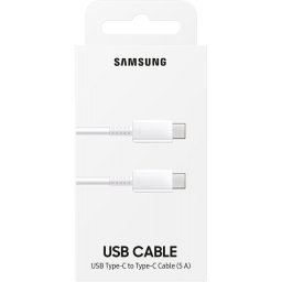 Data кабел Samsung Type-C /Type-C Data Cable 5A 1.m - Бял, EP-DN975