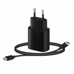 Зарядно 220V Samsung USB-C 15W Travel Charger + USB-C Data Cable - Черно, EP-T1510XBE