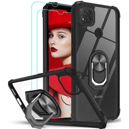 Гръб Military ring за Xiaomi Redmi 9C - Червен