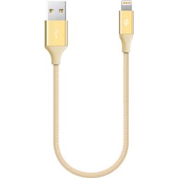 Кабел ttec AlumiCable Ligthning USB Charge / Data Mini Cable , 30cm - Златист